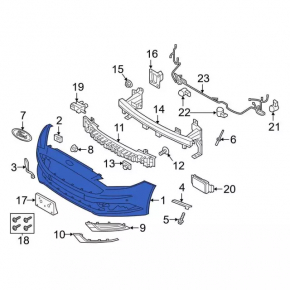 Бампер передний голый Ford Fusion mk5 17-18