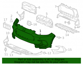 Бампер передний голый Honda HR-V 23-26 ex-l
