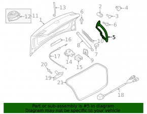 Петля крышки багажника правая VW CC 13-17 рест