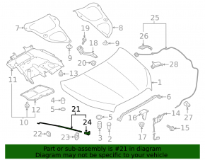 Suport capotă Subaru Ascent 19-26