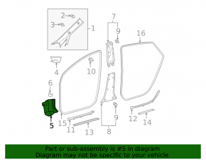 Накладка передней стойки нижняя правая Toyota Prius 20 04-09 серая