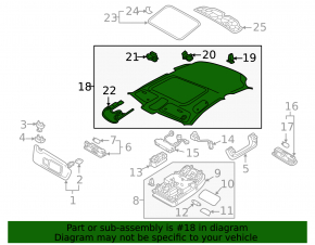 Обшивка потолка Audi A3 8V 15-16 4d серая, под камеру