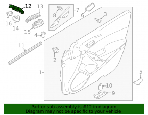 Накладка управления стеклоподъемником передняя правая Mazda 6 14-17 черн, царапины