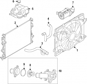 Корпус термостата в сборе Ford Escape MK4 20-26 hybrid, plug-In