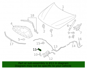 Накладка скобы замка капота BMW 3 F30 12-18