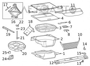 Крепление запасного колеса Dodge Dart 13-16