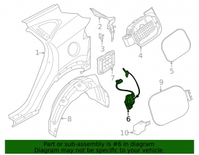 Замок лючка бензобака Hyundai Tucson 22-26 1.6T HEV, 2.5
