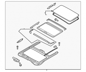 Ansamblu trapă panoramică Hyundai Elantra 21-23 cu cortină neagră