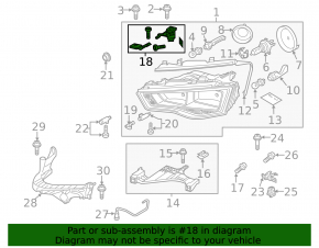 Крепление фары верхнее правое Audi A4 B8 13-16 рест 1 часть