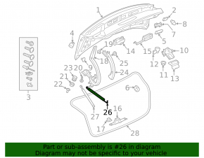 Пружина петли крышки багажника левая Audi A4 B9 17-25