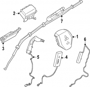 Airbag genunchi pasager dreapta Mitsubishi Outlander 22-25 negru