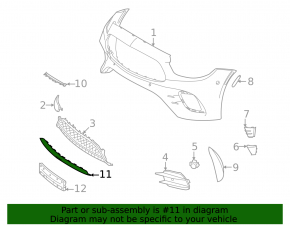 Накладка нижней решетки переднего бампера Mercedes W213 E 350/450 21-23