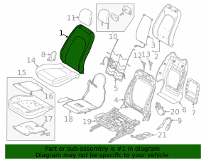 Подголовник 2 ряда правый Lincoln MKZ 13-14 кожа черный