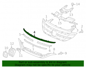 Moldura grilei radiatorului Honda CRV 12-14, partea de sus, nouă, neoriginală