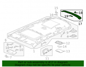 Накладка потолка задняя Honda CRV 17-22 серая