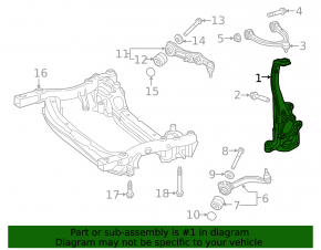 Цапфа передняя левая Mercedes W213 E 17-23 RWD