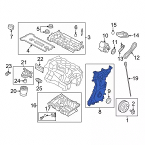 Передняя крышка двигателя Ford Edge 15-18 2.0T