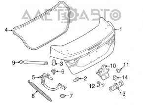 Амортизатор крышки багажника левый Ford Focus mk3 11-18 4d