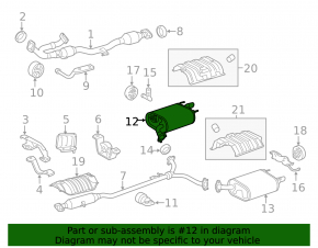 Глушитель задняя часть бочка правая Toyota Avalon 13-18 3.5