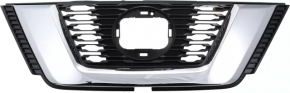 Решетка радиатора grill Nissan Rogue 18-20 под камеру, без радара, с эмблемой, korea built