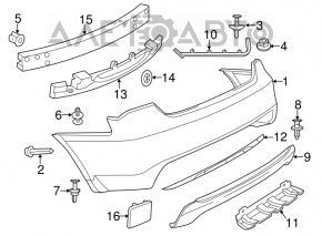 Молдинг заднего бампера Chrysler 200 11-14