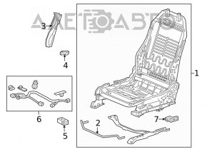 Водительское сидение Honda Civic X FC 16-18 4d без airbag, механич, ткань беж