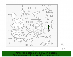 Ventilator pentru spătar, față stânga Lexus GS350 GS460 GS450h 07-11 piele neagră, cu suport