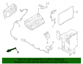 Microfon în plafon Ford Explorer 20-23 gri