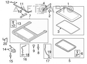 Люк в сборе Audi A6 C7 12-18 бежевая шторка, царапины на стекле, шторка под химчистку