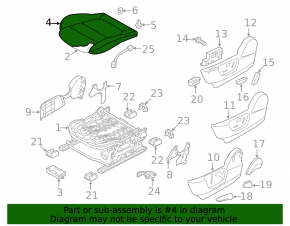 Водительское сидение Mazda 6 14-15 без airbag, кожа черн