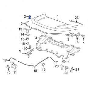 Отбойник капота левый Ford Edge 15-24 на капоте