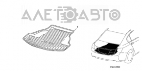 Коврик багажника резина Honda Accord 13-16 черн