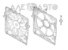 Диффузор кожух радиатора голый BMW X5 F15 14-18 N55, plug-in