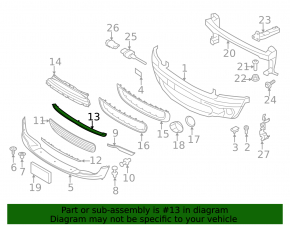 Молдинг решетки радиатора grill Mini Cooper R56 R58 12-12 верхний