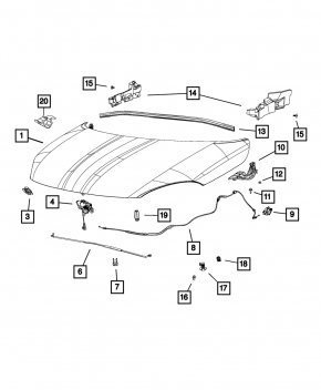 Замок капота Fiat 500X 16-18