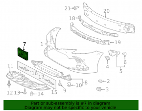 Площадка под номер переднего бампера Toyota Camry v70 21-24 LE/XLE
