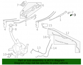 Заглушка поводка переднего дворника Subaru Outback 15-19