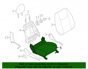 Пассажирское сидение Nissan Leaf 11-12 без airbag, подогрев