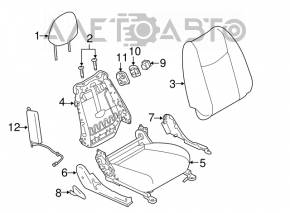 Пассажирское сидение Nissan Leaf 11-12 без airbag, подогрев