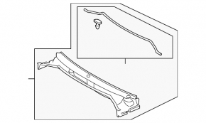 Grilă ștergătoare de parbriz din plastic Toyota Land Cruiser 08-21