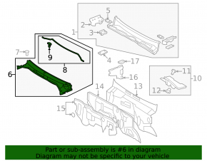 Grilă ștergătoare de parbriz din plastic Toyota Land Cruiser 08-21