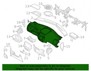 Торпедо передняя панель без AIRBAG Kia Soul 14-19 сер