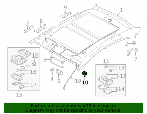 Микрофон в потолке Hyundai Sonata 11-15 серый