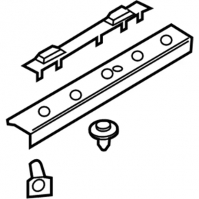 Накладка порога передняя левая Ford Fusion mk5 17-20 черная с хром вставкой, царапины