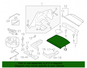 Пол багажника Subaru Impreza 4d 17-23 GK черн, отклеен пластик