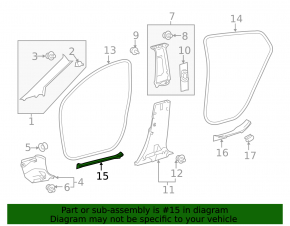 Накладка порога передняя правая Toyota Prius 50 16-18 серая