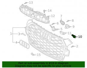 Крепление площадки номера решетки радиатора grill левое Audi A5 F5 20-25
