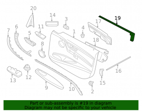 Уплотнитель стекла внутренний передний левый BMW 4 F32/33-20 14-20 кабрио, Coupe