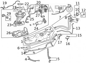Топливный бак Toyota Highlander 20-26 2.4t, 3.5