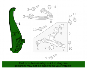 Цапфа со ступицей передняя левая Porsche Cayenne 958 11-17